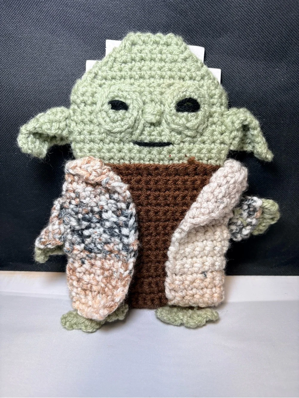 Handmade Crochet Baby Yoda/Grogu? Sage Green & Brown Belt Phone Holder